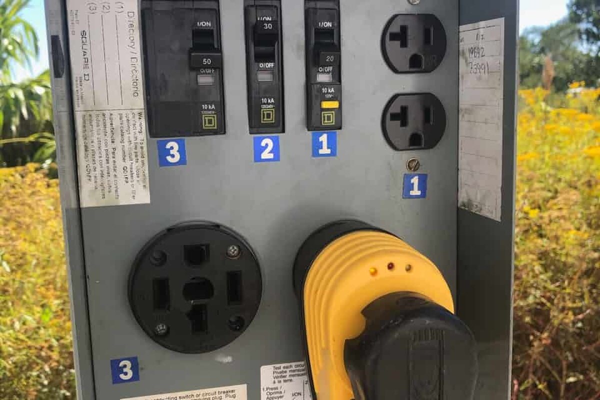 Electrical adapters and surge protection — project photograph from The Handy Camper