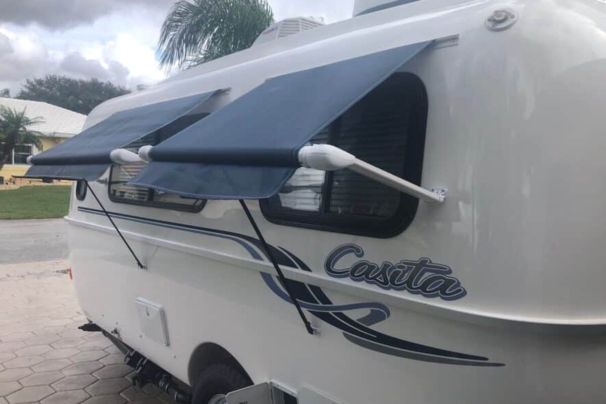 Window Awnings — project photograph from The Handy Camper